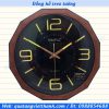 Đồng hồ treo tường viền gỗ mặt đen