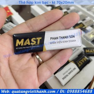 Thẻ hợp kim bạc 70x20mm