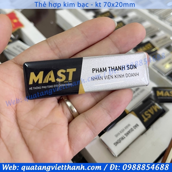 Thẻ hợp kim bạc 70x20mm